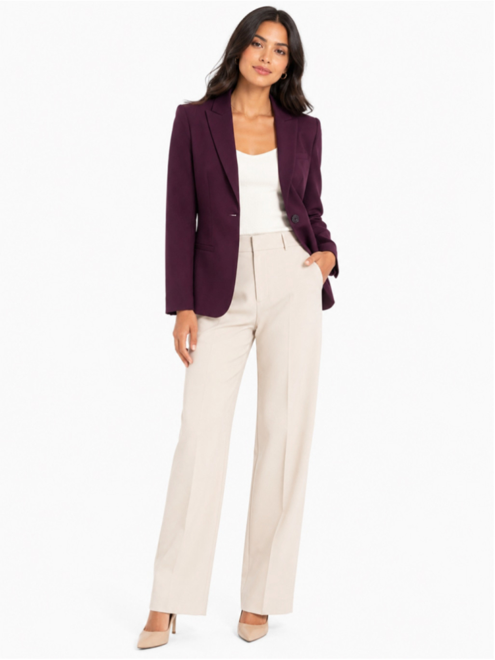 Banana Republic Blazer Size 2 Burgundy Purple Suit Jacket